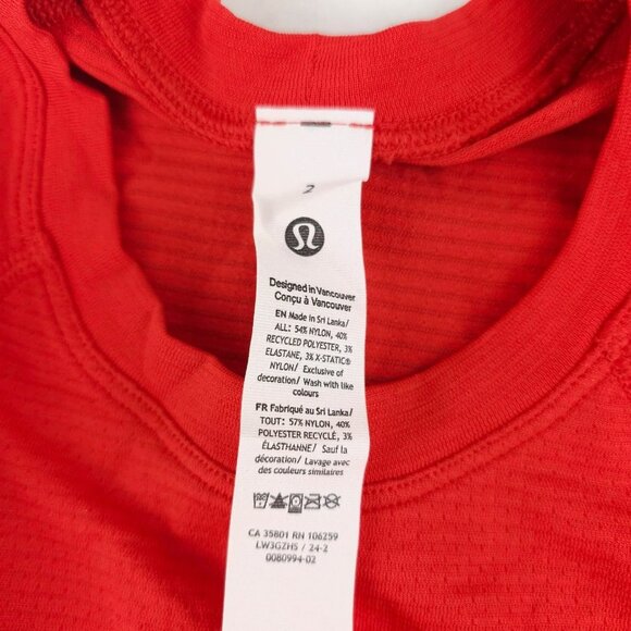 NWT LULULEMON Swiftly Tech Cropped Short Sleeve 2.0 HTHT Hot Heat Red Size 2 - Picture 4 of 5